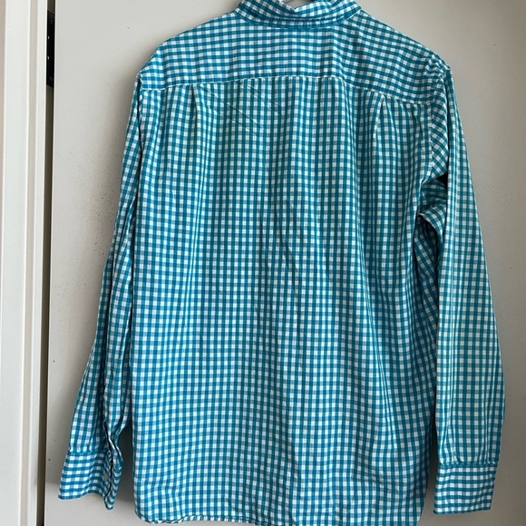 J. Crew Teal Gingham Button Down Shirt - Picture 2 of 6